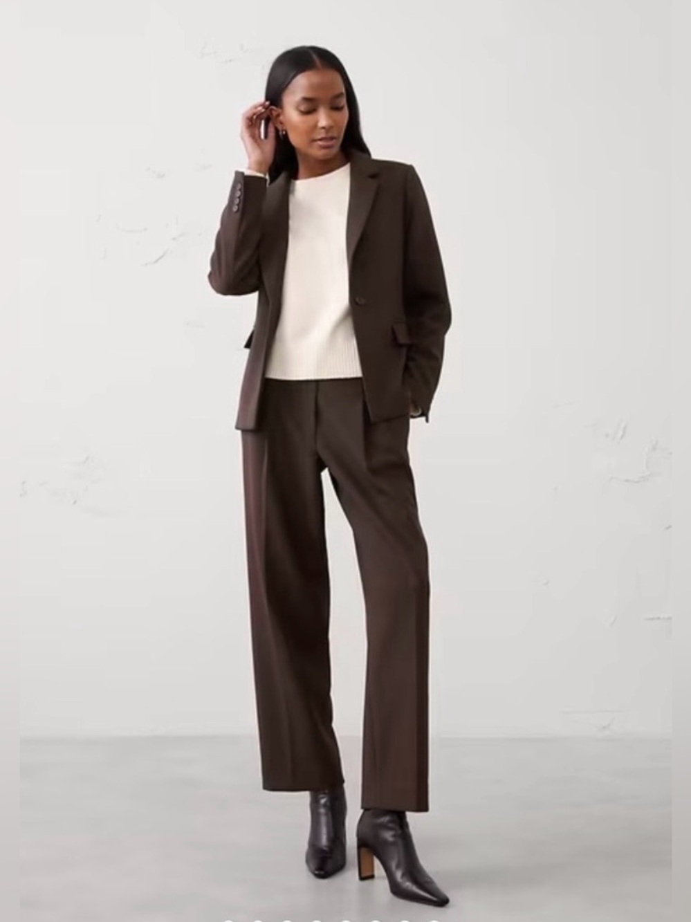 NWOT BANANA REPUBLIC STRAIGHT HIGH-RISE DOUBLE WEAVE TROUSER, SIZE 8P